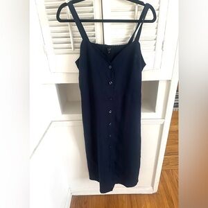 Lucky Brand Navy Midi Dress with Buttons